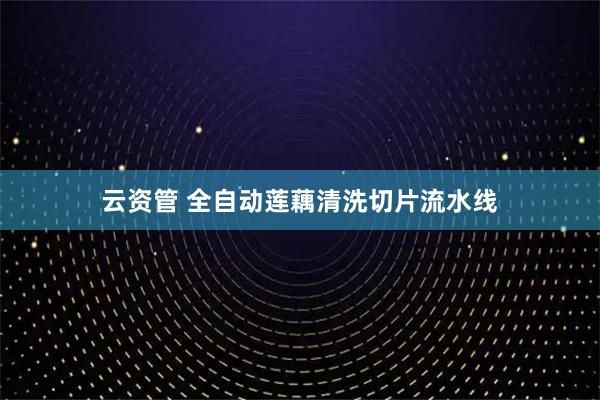 云资管 全自动莲藕清洗切片流水线